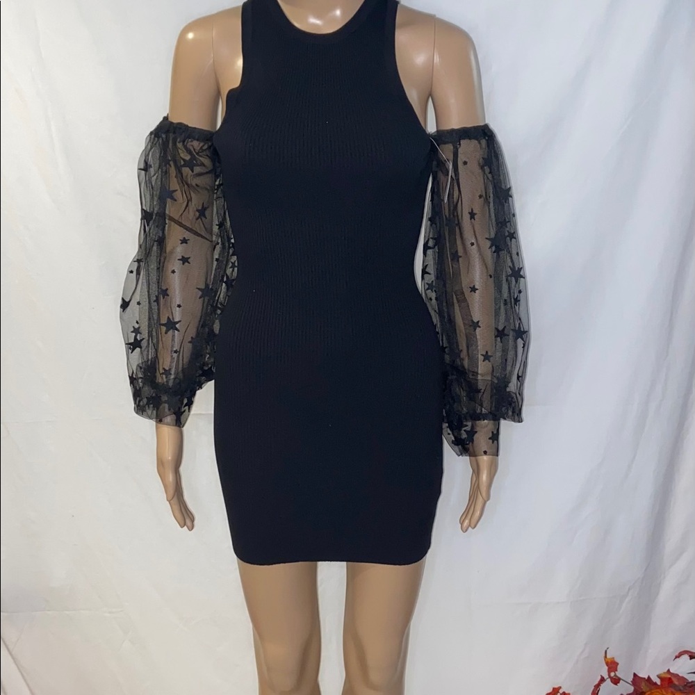 Black dress with Peek-a-boo shoulder